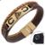 Pulseira Country Bracelete Ferradura Cavalo Couro Fecho Imã - NE - Marrom