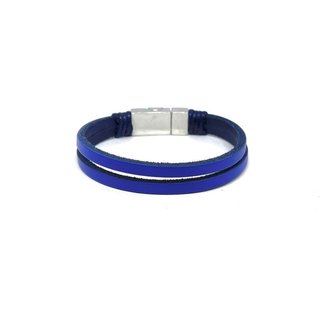 Pulseira De Couro Duplo Blue