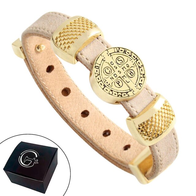 Pulseira de Couro Feminina São Bento Ajustável - NE