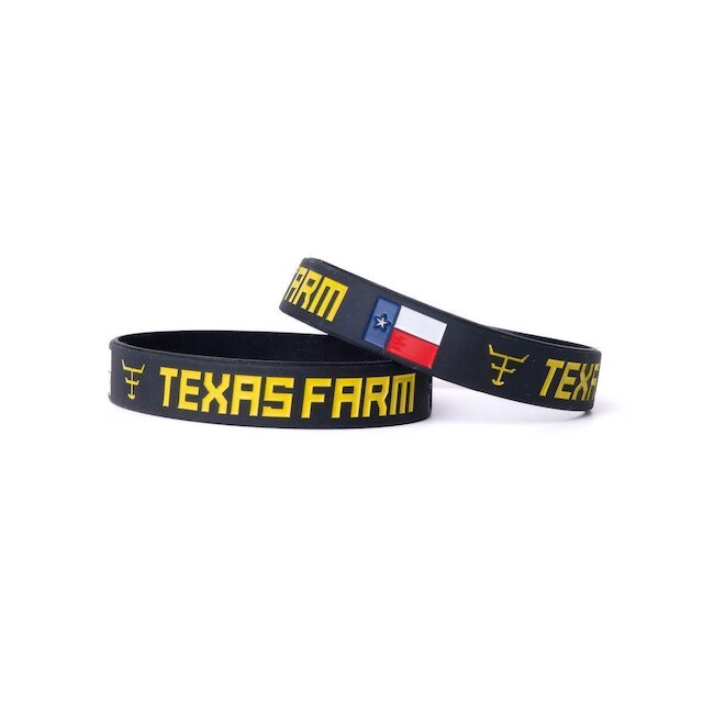 PULSEIRA DE SILICONE TEXAS FARM BANDEIRA - PL003 - PRETO/ AMARELO