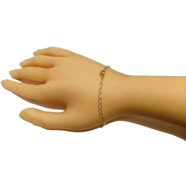 Pulseira Em Ouro 10k 416 Elos Redondos Médios 20 Cm