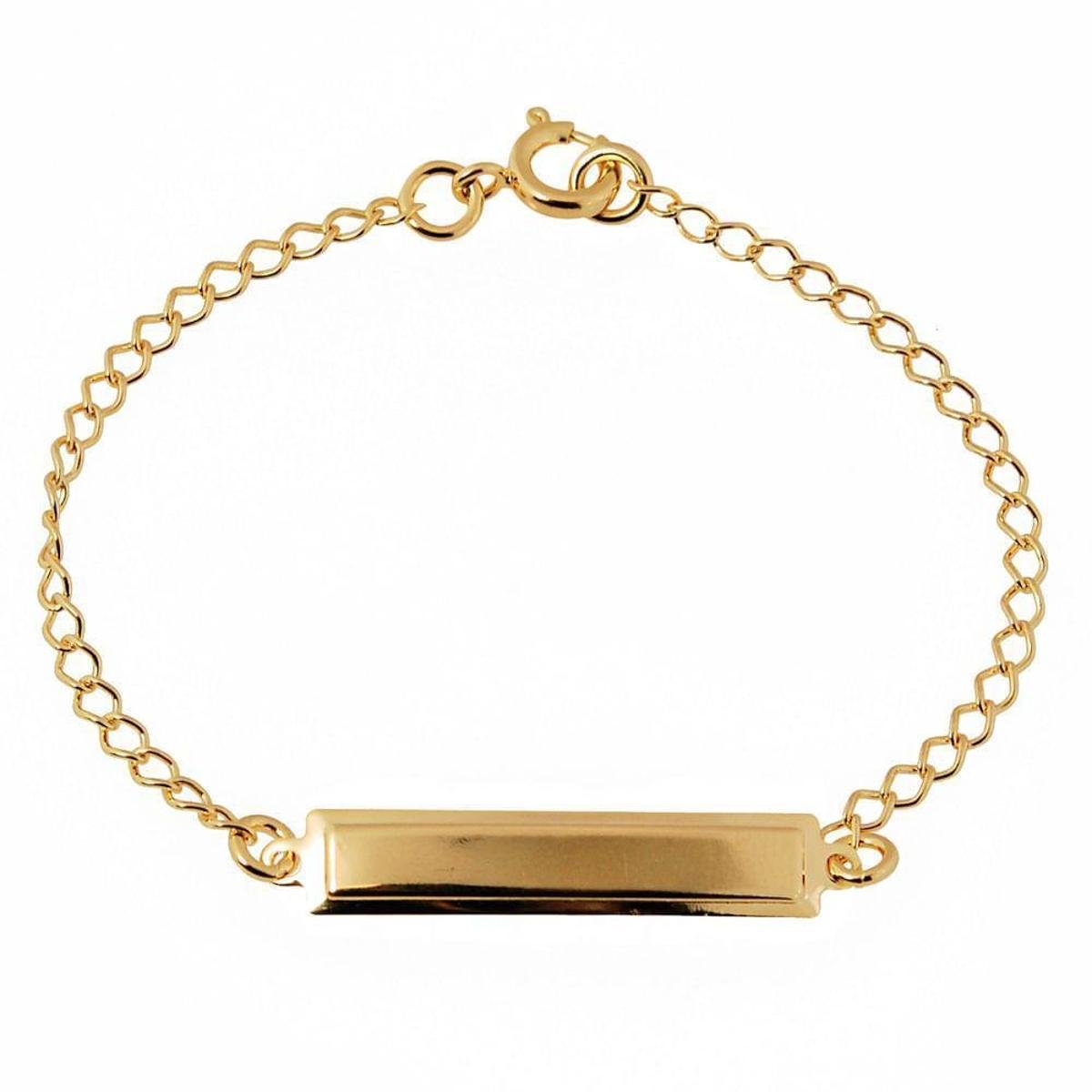 Pulseira Infantil Plaquinha Lisa 16cm Banhada a Ouro 18K - OPU7030-16 Menor preço em Pulseira Infantil Plaquinha Lisa 16cm Banhada a Ouro 18K - OPU7030-16
