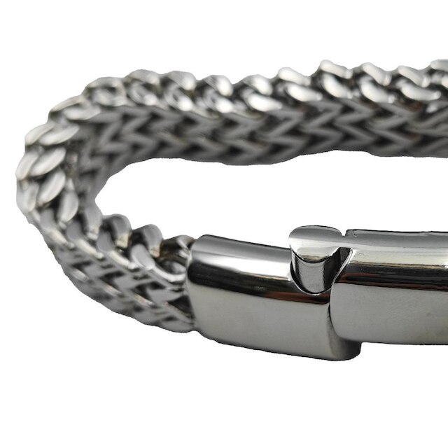 Pulseira Masculina Bracelete Grossa Largura De Aço Inox Resistente