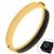 Pulseira Oval Slim com Resina Preto Banhado a Ouro - NE - Dourado