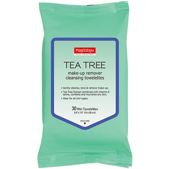 Purederm Lenço Demaquilante Tea Tree c/ 30 Lenços - Incolor
