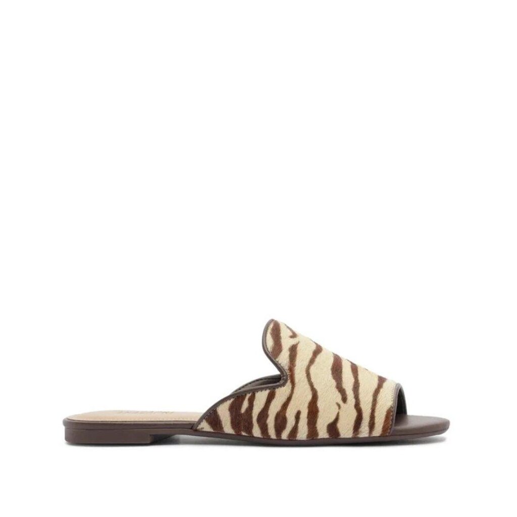 Rasteira Anacapri Tecido Animal Print Bege