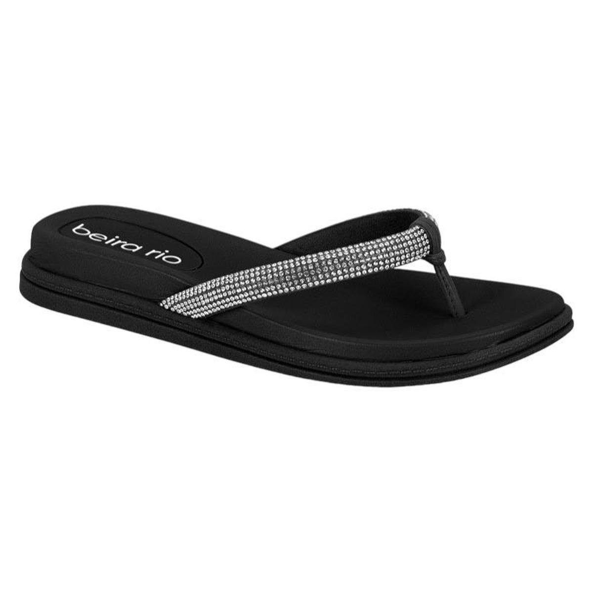 Rasteira Beira Rio Flat Tira Strass Feminina Menor preço em Rasteira Beira Rio Flat Tira Strass Feminina