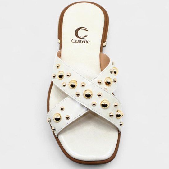 Rasteira Casteliê Slide Spikes Feminina