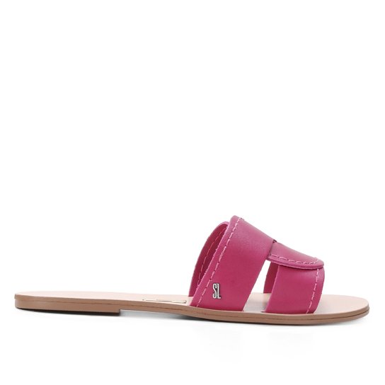 Rasteira Couro Santa Lolla Entrelaçada - Pink