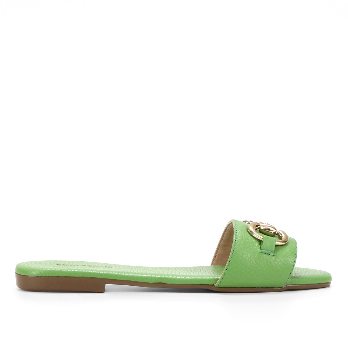 Rasteira Couro Shoestock Slide Bridão - Verde Menor preço em Rasteira Couro Shoestock Slide Bridão - Verde