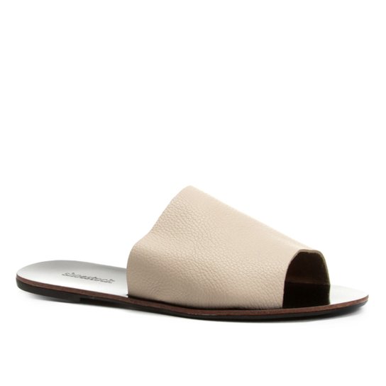 Rasteira Couro Shoestock Slide - Off White