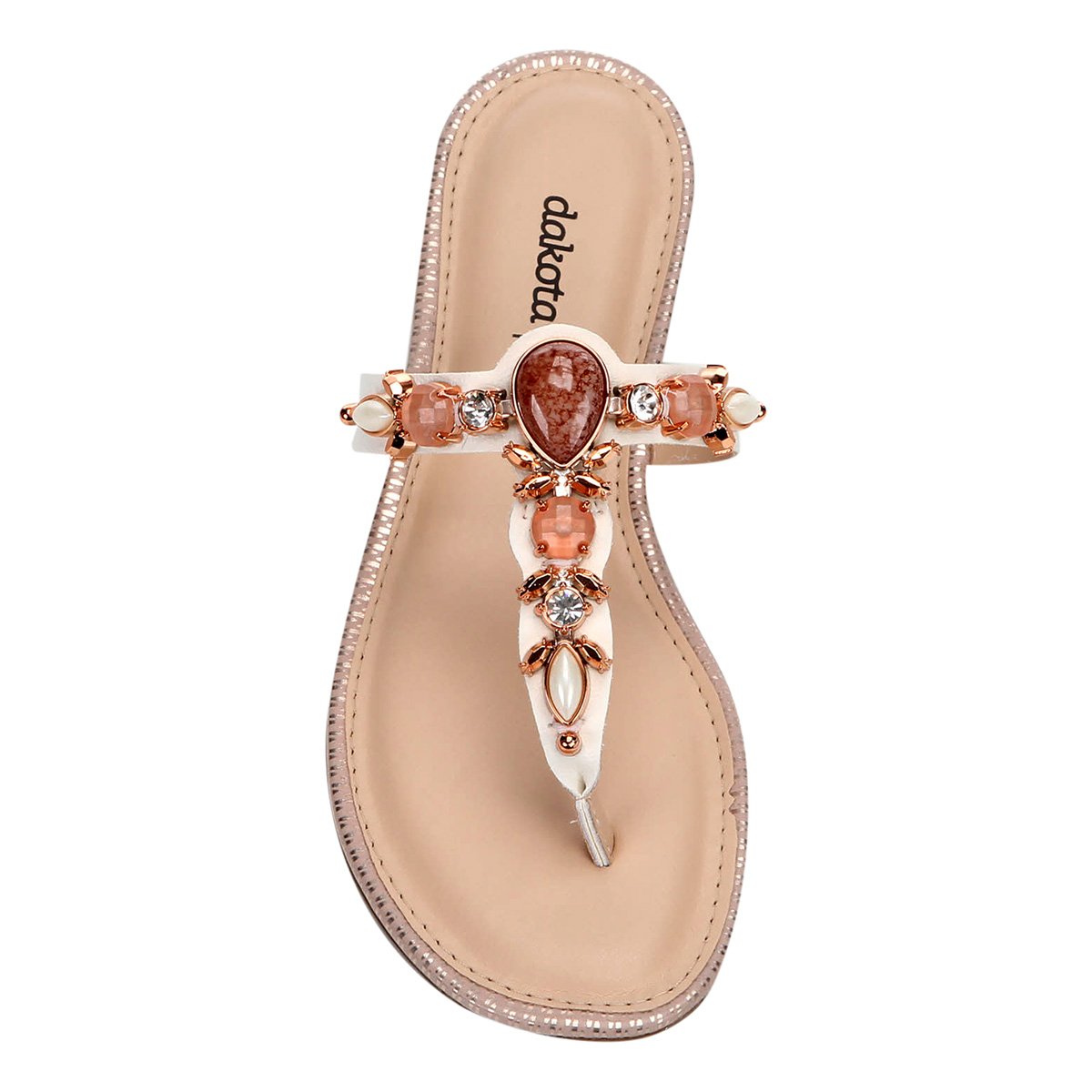 rasteira dakota pedraria branca