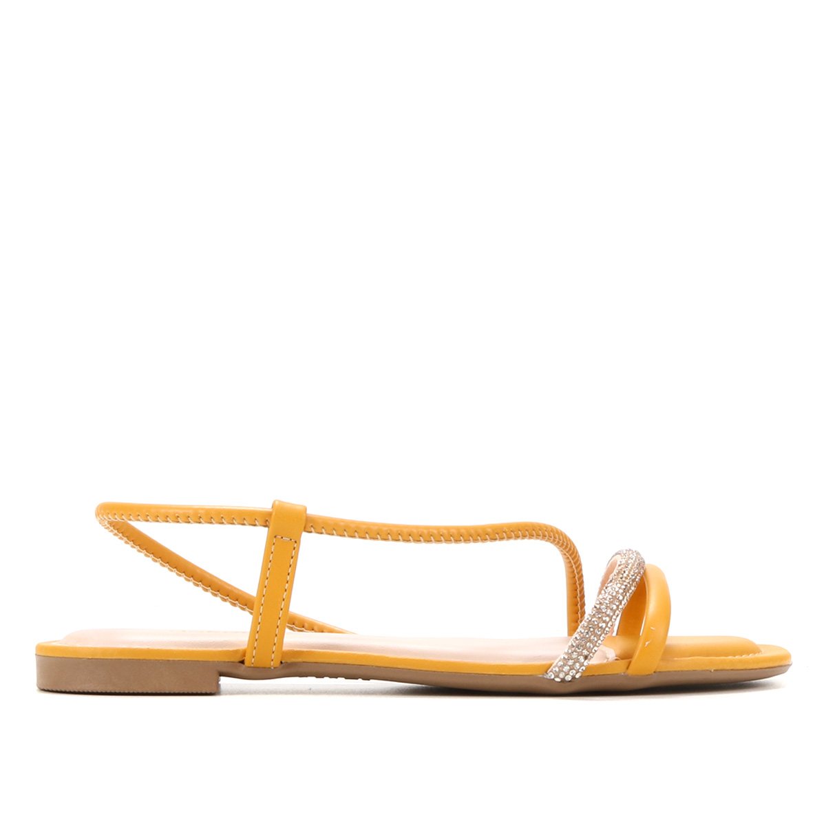 Rasteira Dakota Brilho Amarração - Amarelo Menor preço em Rasteira Dakota Brilho Amarração - Amarelo