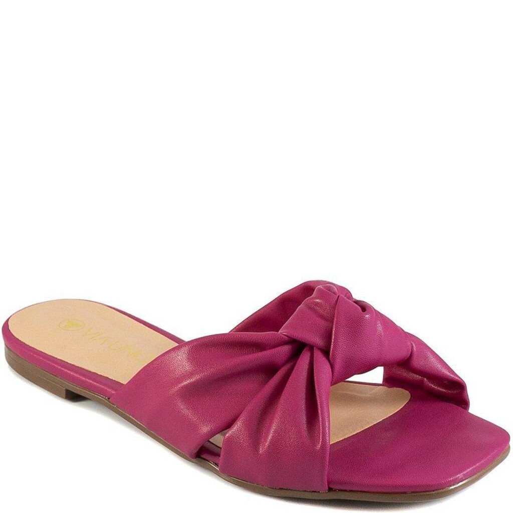 Rasteira Feminina Knot Bico Quadrado Verão Via Uno 450014