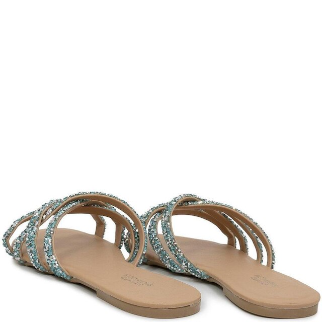 Rasteira Feminina Tiras de Strass Sapato Show Rr200