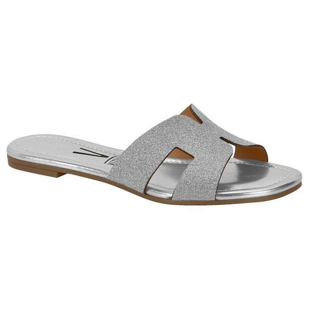 Rasteira Feminina VIzzano Chinelo H Glitter Brilho 6371.167 Prata Glitter 33