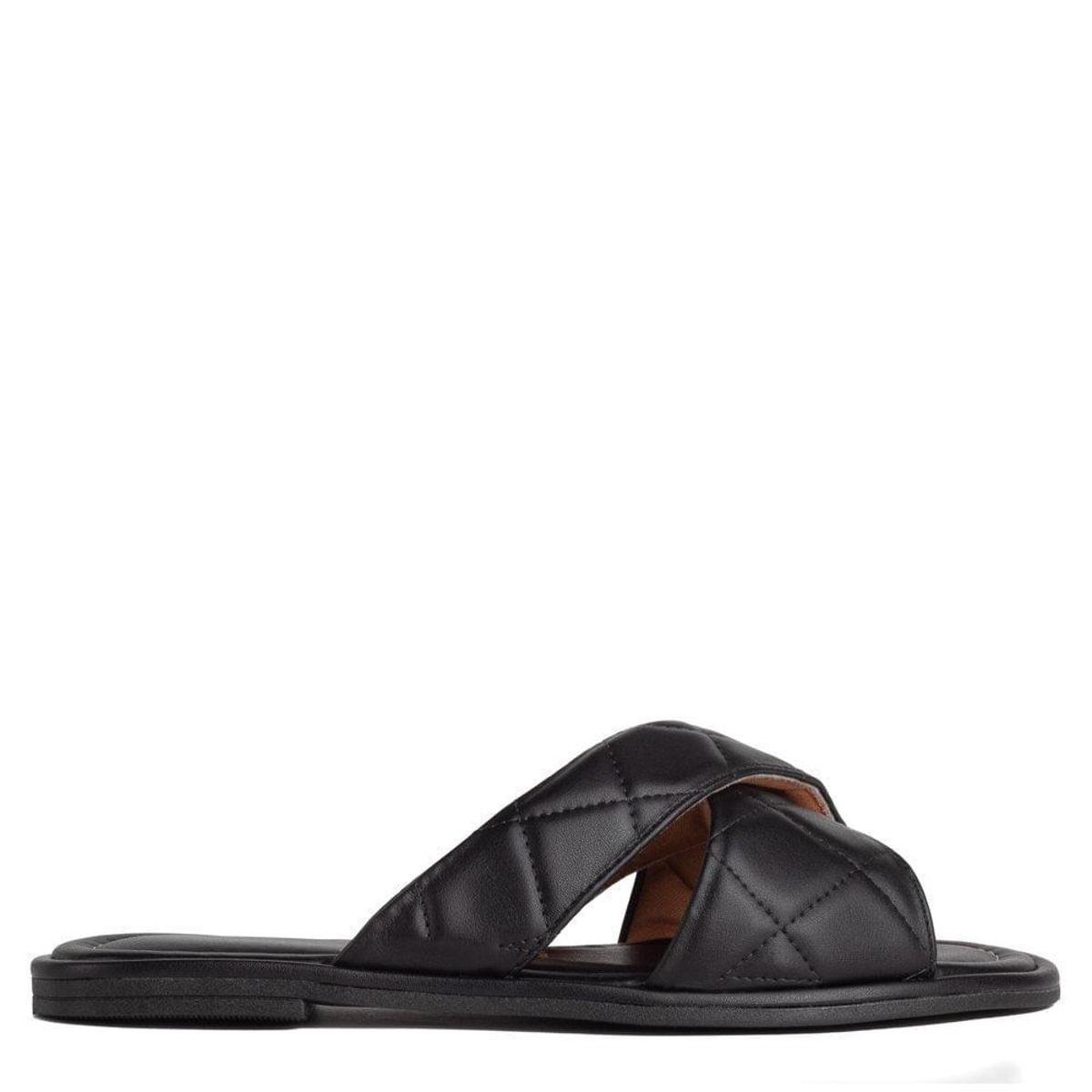 Rasteira Feminina Vizzano Matelassê Preto - Preto Menor preço em Rasteira Feminina Vizzano Matelassê Preto - Preto