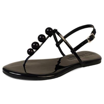 sandalia rasteira de bolinha