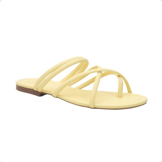Rasteira Flat Dm Eterna Pastel Yellow