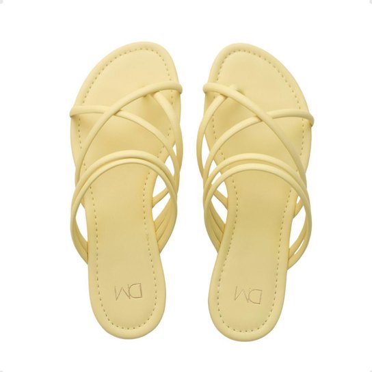 Rasteira Flat Dm Eterna Pastel Yellow