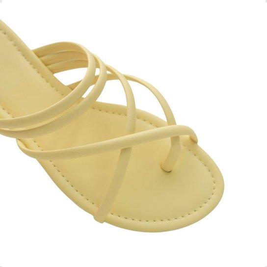 Rasteira Flat Dm Eterna Pastel Yellow