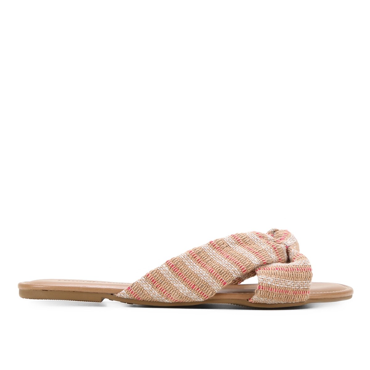 Rasteira Look Fashion Nó - Nude Menor preço em Rasteira Look Fashion Nó - Nude