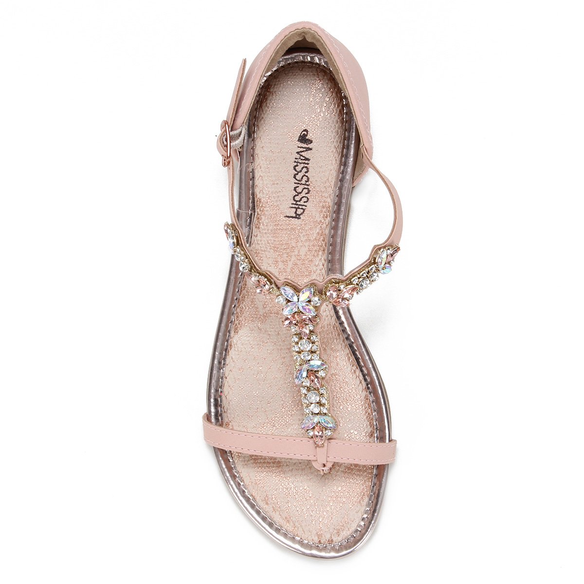 Rasteira Mississipi Beler Pedraria Feminina - Rosa Claro | Zattini