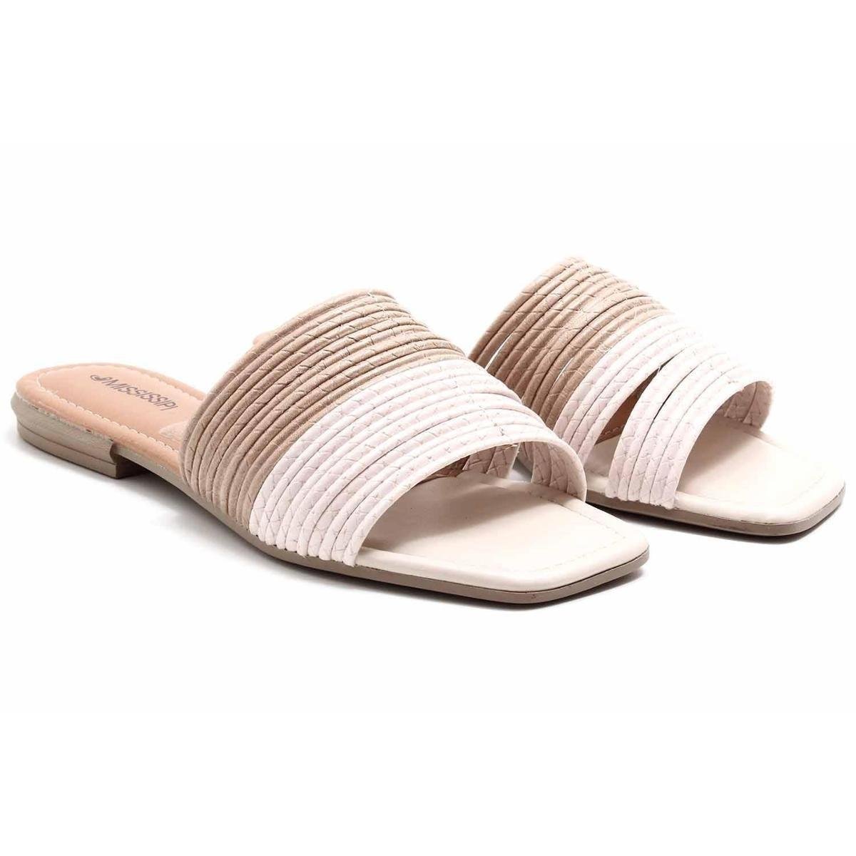 Rasteira Mississipi Tiras Q3481 Feminina - Nude | Zattini