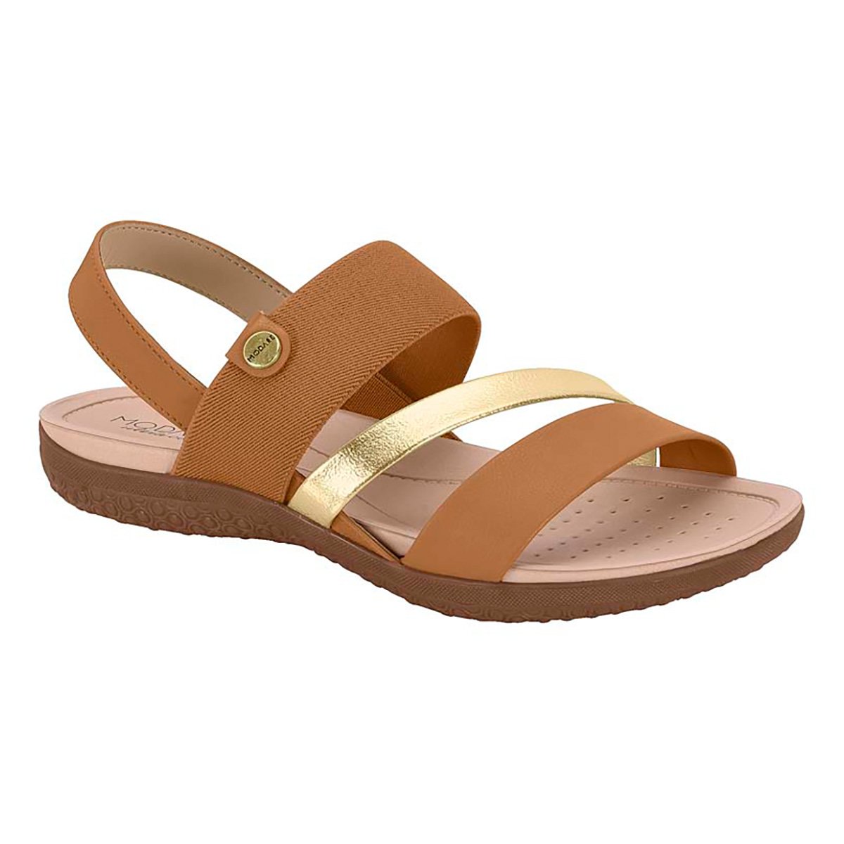 Rasteira Modare Tira Metalizada - Caramelo Menor preço em Rasteira Modare Tira Metalizada - Caramelo