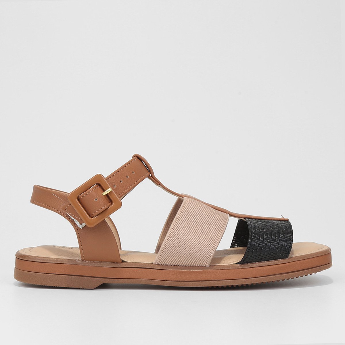 Rasteira Modare Tira Têxtil Feminina - Caramelo Menor preço em Rasteira Modare Tira Têxtil Feminina - Caramelo