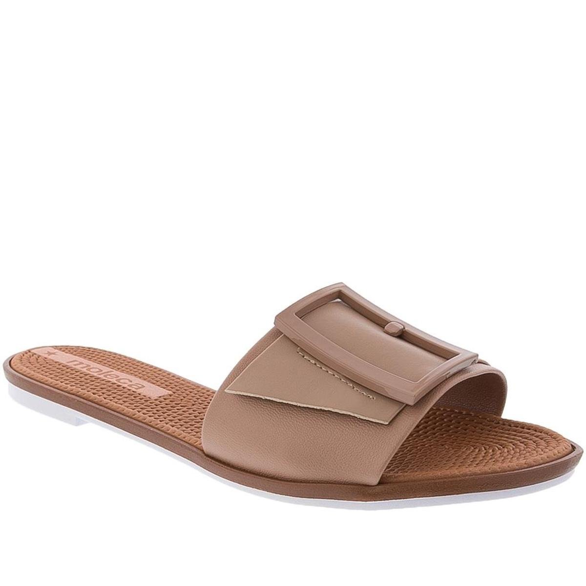 Rasteira Moleca Detalhe em Fivela Feminina - Nude Menor preço em Rasteira Moleca Detalhe em Fivela Feminina - Nude