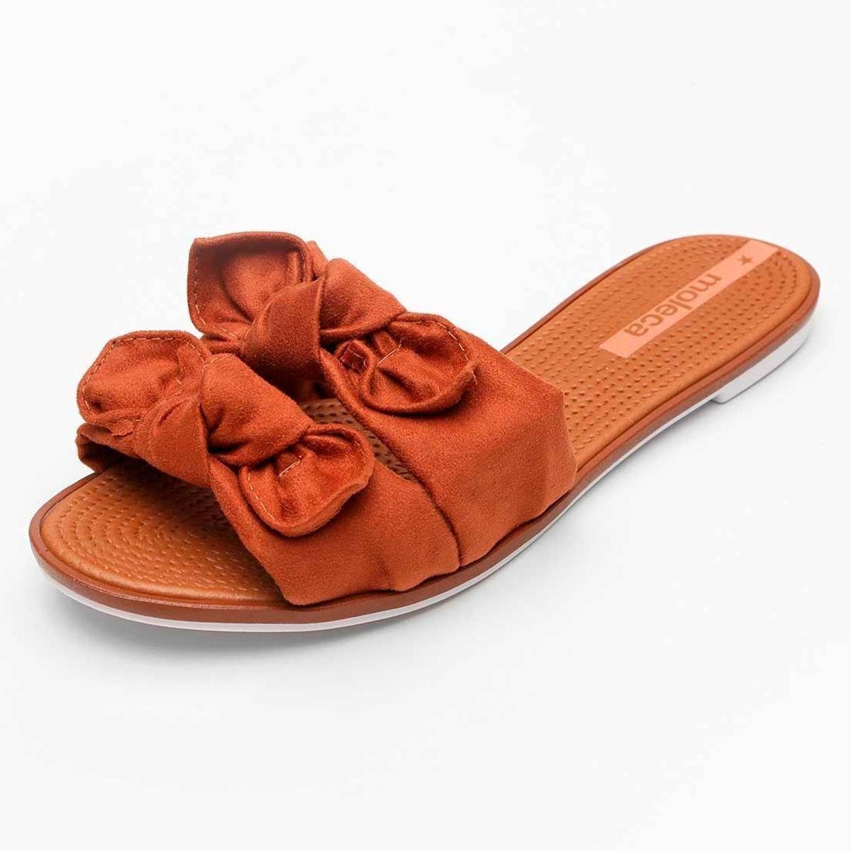 Rasteira Moleca Laços Camurça Feminina - Caramelo - 39 - Marrom Menor preço em Rasteira Moleca Laços Camurça Feminina - Caramelo - 39 - Marrom