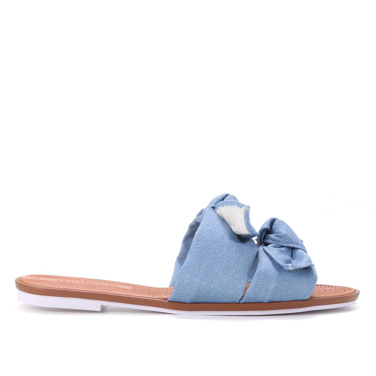 Rasteira Moleca Lisa Feminina - Jeans Menor preço em Rasteira Moleca Lisa Feminina - Jeans