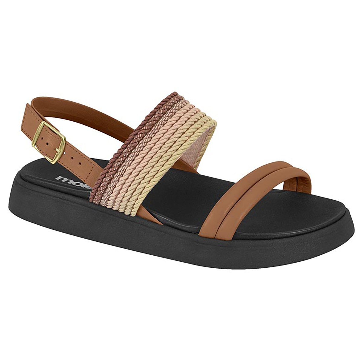 Rasteira Moleca Multi Tiras Feminina - Bege Menor preço em Rasteira Moleca Multi Tiras Feminina - Bege