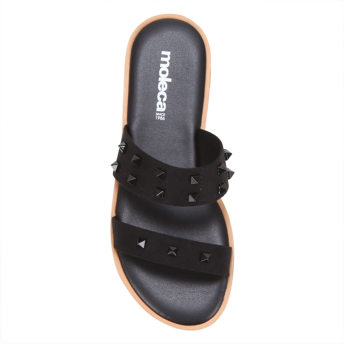 Rasteira Moleca Suede Spikes - Preto | Zattini