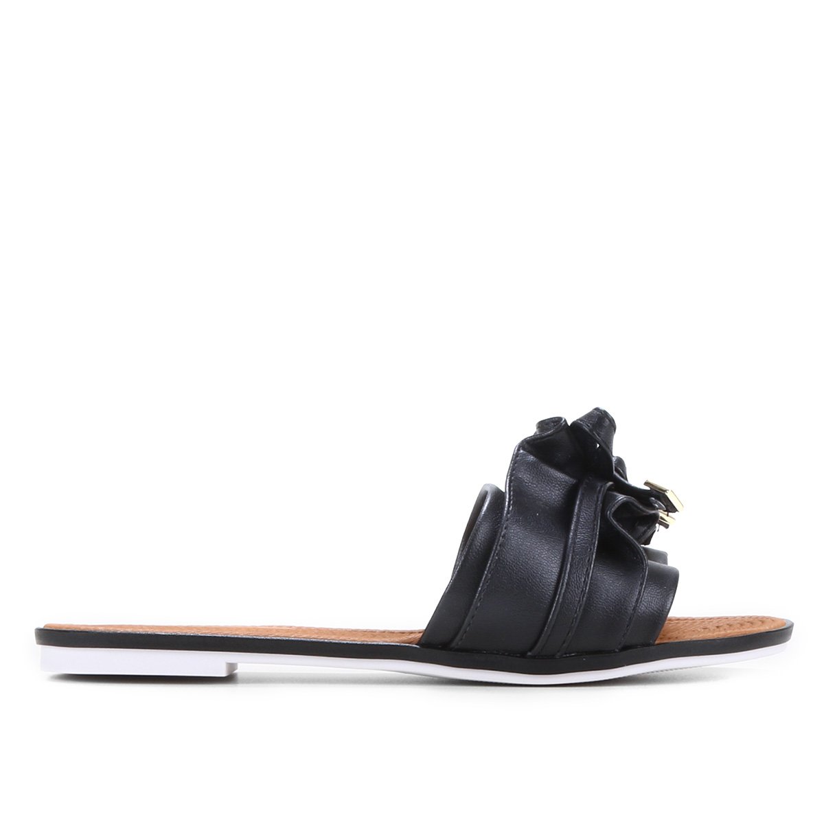 Rasteira Moleca Vinil Nó Feminina - Preto Menor preço em Rasteira Moleca Vinil Nó Feminina - Preto