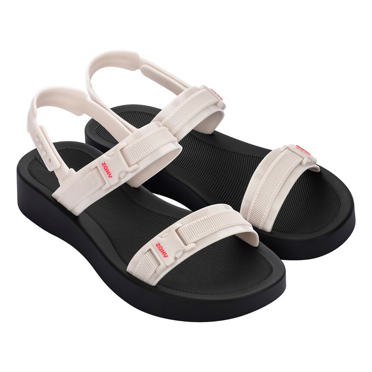 Rasteira Papete Zaxy Flatform Feminina - Branco Menor preço em Rasteira Papete Zaxy Flatform Feminina - Branco