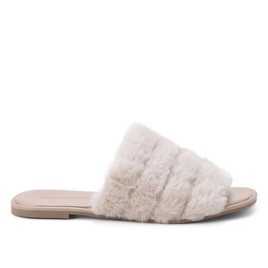 Rasteira Parabela Slide Pelo - Nude