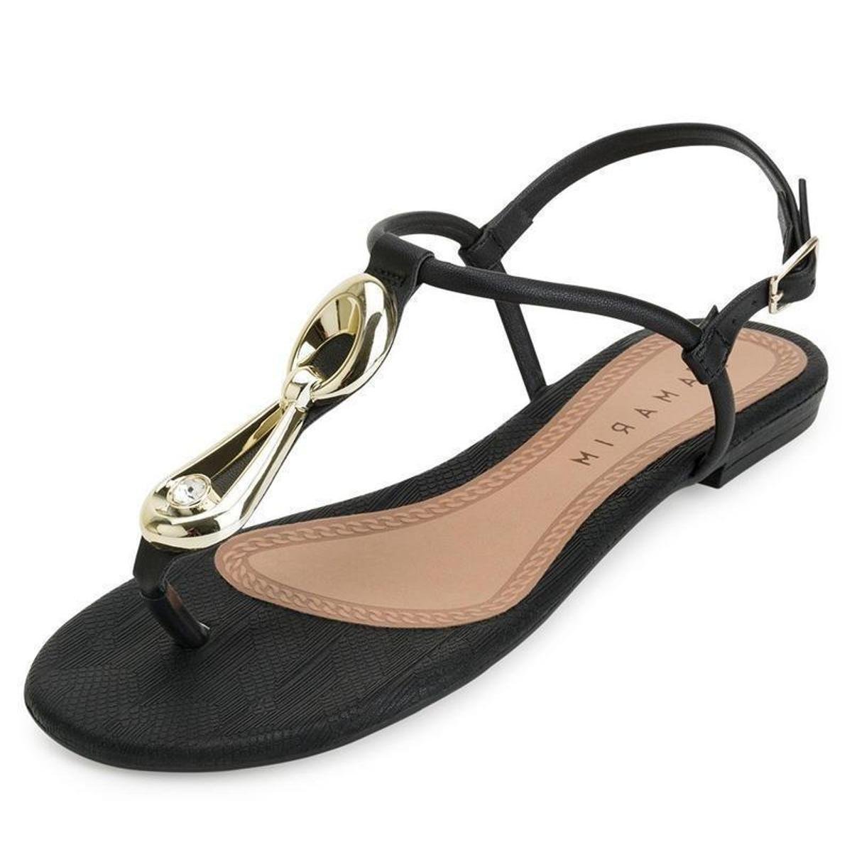 Rasteira Ramarim Feminina - Preto | Menor preço com cupom