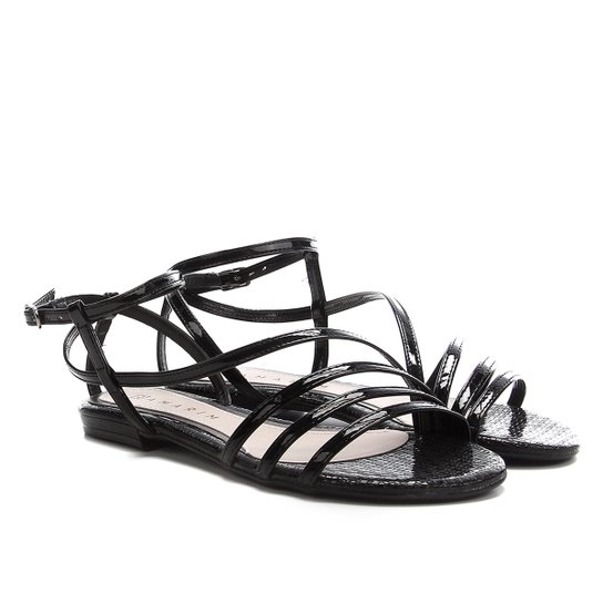 Rasteira Ramarim Multi Tiras Feminina - Preto