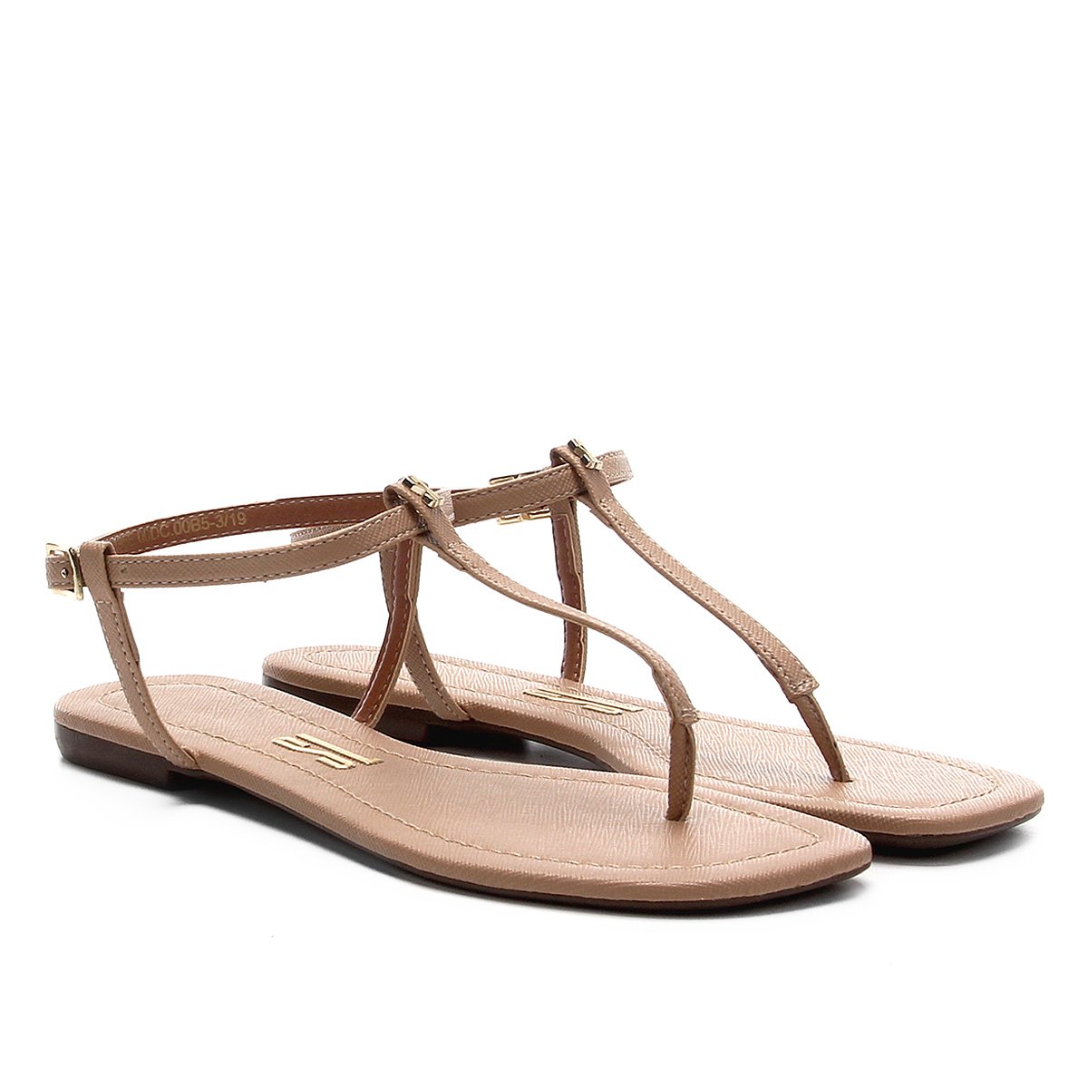 Rasteira Santa Lolla Milano Tiras - Bege Menor preço em Rasteira Santa Lolla Milano Tiras - Bege