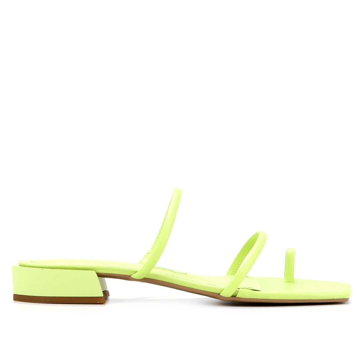 Rasteira Santa Lolla Tiras Bico Quadrado - Verde Menor preço em Rasteira Santa Lolla Tiras Bico Quadrado - Verde