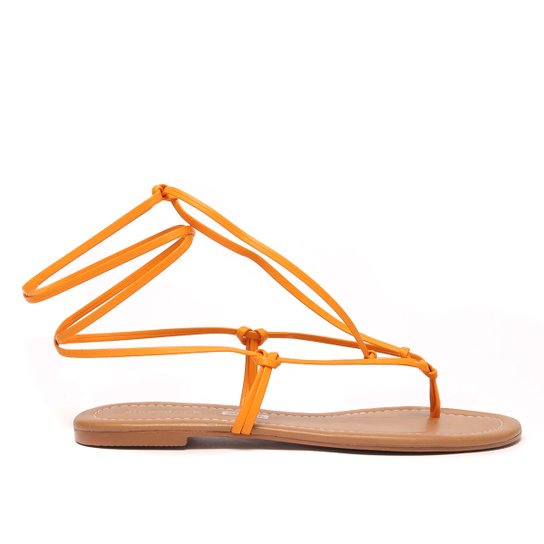 Rasteira Shoestock For You Gladiadora Feminina - Laranja