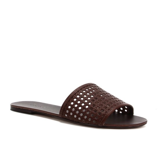 Rasteira Shoestock Slide Tramado - Marrom Claro