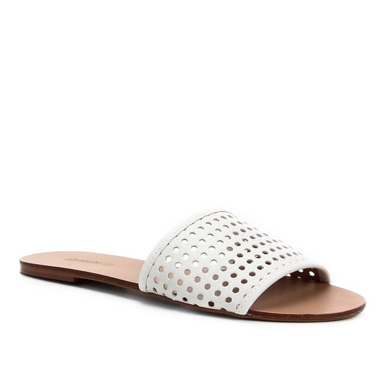Rasteira Shoestock Slide Tramado - Branco
