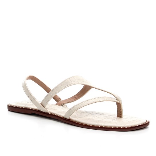 Rasteira Shoestock Slingback - Off White