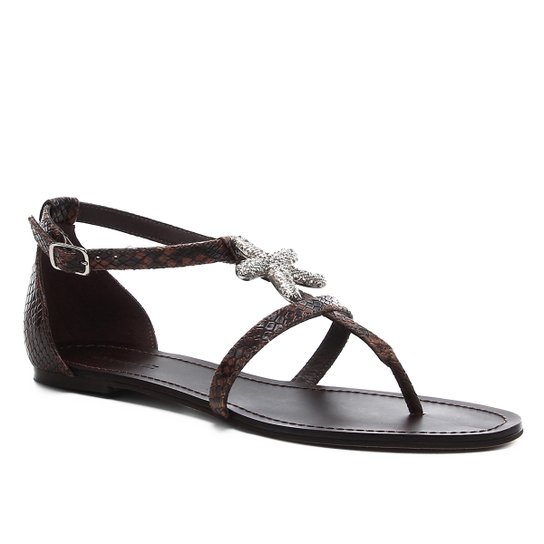 Rasteira Shoestock Snake Starfish Icon - Marrom