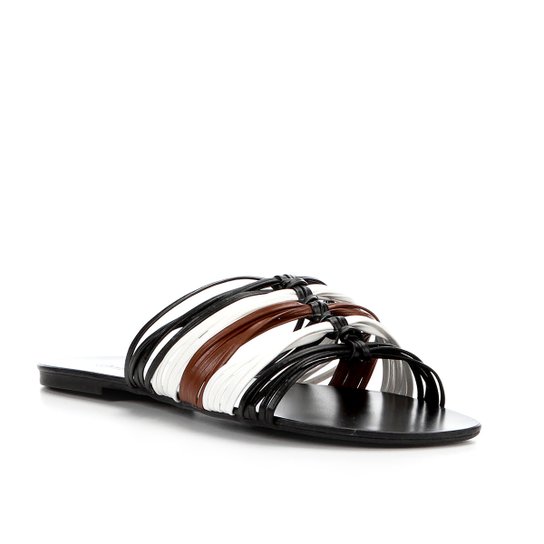 Rasteira Shoestock Tiras Color - Preto