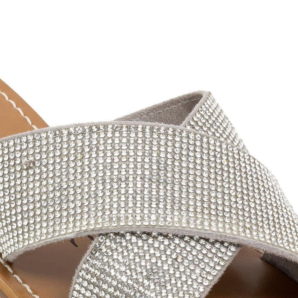 Rasteira Tiras Cruzadas Brilho Cravo E Canela 1237cc Zattini