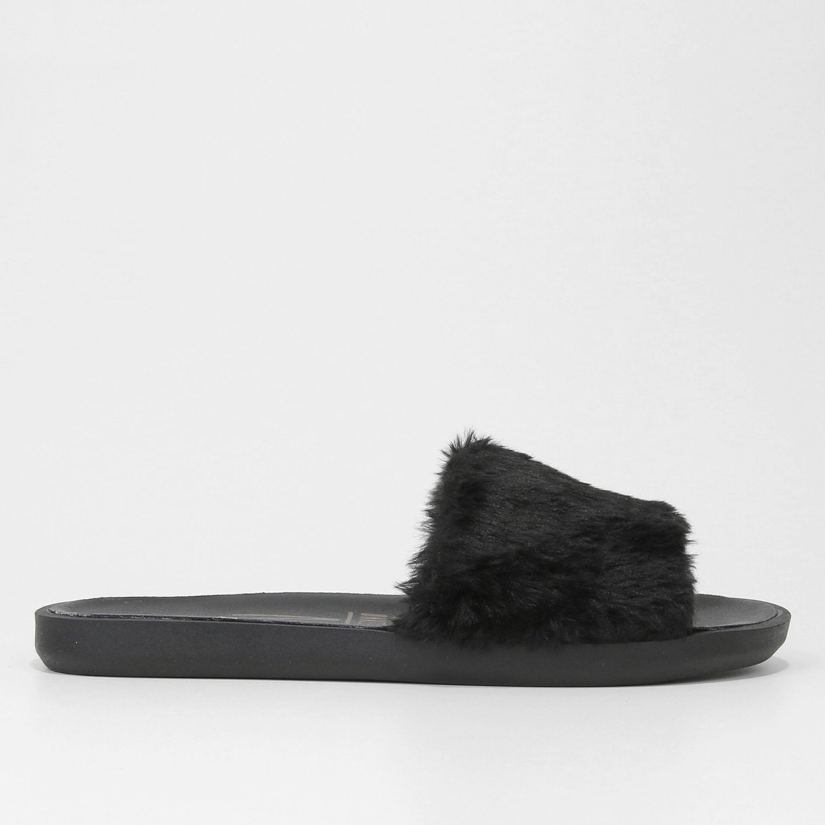 Rasteira Vizzano Slide Pelo - Preto Menor preço em Rasteira Vizzano Slide Pelo - Preto